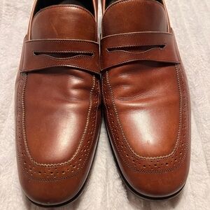 Salvatore Ferragamo Burgundy Penny Loafers